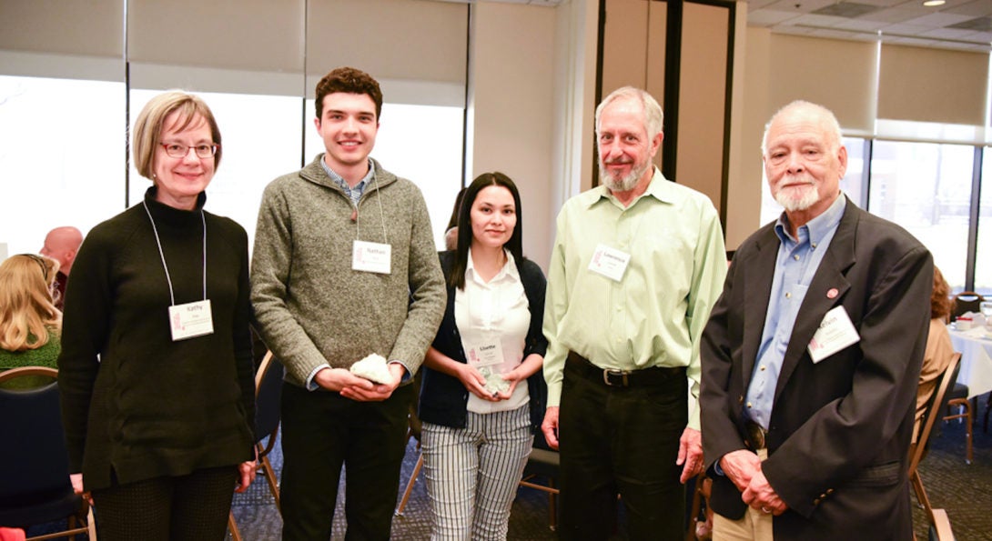 Undergrad scholarship recipients with Prof. Nagy, Larry Lunardi, and Emeritus Prof. Rodolfo