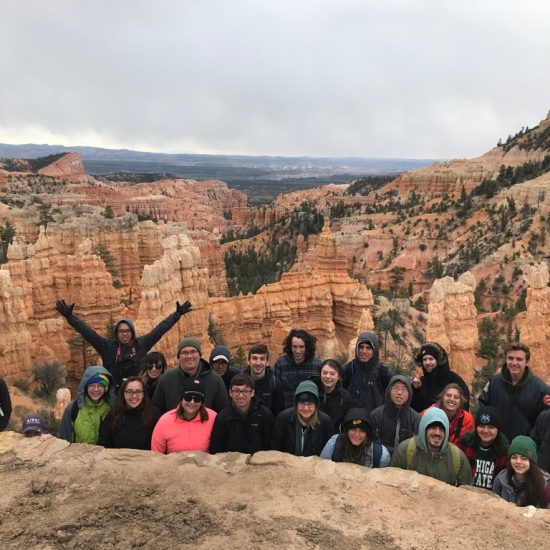 Group of geology students on the rim of Bryce Canyon